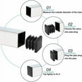 thumbnail image 3 of Square Plastic Plug, Furniture End Caps for Tubing Pipe, Steel Chair Leg Protectors Heavy Duty Black Polyethylene Inserts (20 PCS), 3 of 5