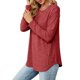 thumbnail image 2 of Blusas de Larga con Cuello Redondo para Mujer, Blusas Holgadas con Botones para Otoño e Invierno 2025. Rojo S, 2 of 10