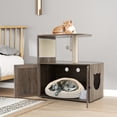 thumbnail image 4 of Gymax 34.5'' Tall Wooden Cat Tower w/ Sisal Scratching Post & Mat Litter Box Enclosure, 4 of 10