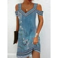 thumbnail image 1 of Robe de Soirée de Mode pour Femmes Été Élégante Robe Imprimée Florale Décontractée Dame A-Line Robe, 1 of 7