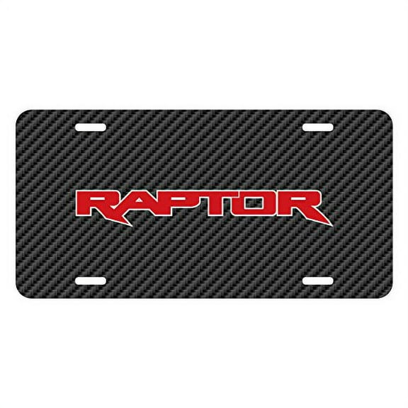 Ford F-150 Raptor 2017 in Red Black Carbon Fiber Look Graphic Special Aluminum Metal License Plate