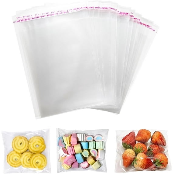 Cookie Packaging Sweet Bags Cellophane Cellophane Bags 4x6 inches for Sweets 200Pcs Packaging Candy Treat Goodie Gifts Snacks Favors Products and Candy- Self Adhesive Wrappers