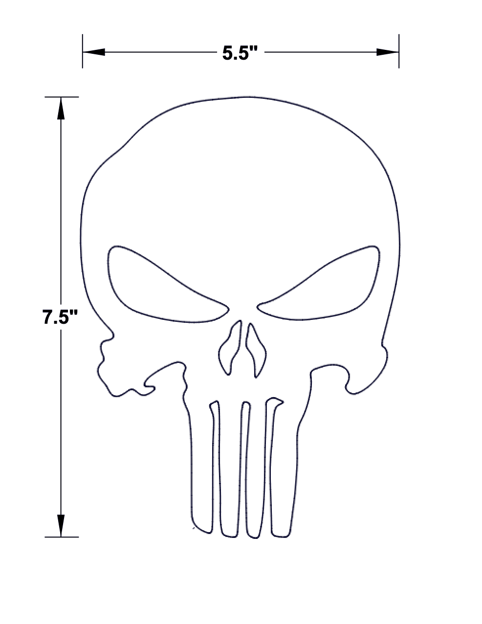Punisher Skull Pumpkin Stencil
