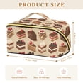 thumbnail image 4 of FORMRS Makeup Bag Travel Cosmetic Organizer for Women Fold Flat Zipper Pouch with Handle, Brown Cakes, 4 of 8