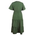 thumbnail image 4 of Vestido A Media Pierna Falda casual Mujer Cuello en V Tallas grandes Punto Impreso Ropa de fines de semana (Verde 4XL) Cgtredaw para Mujer Verde T S, 4 of 9