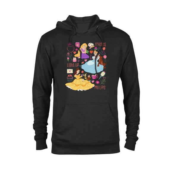 Disney Princess Friends Light Up My Life Valentine’s Day - Pullover Hoodie for Adults - Customized-Black