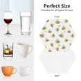 thumbnail image 6 of Fuzoiu Bee Print Leather Coasters Set,Drink Coasters Set of 4,for Tabletop Protection, Durable PVC Coasters,Home Décor and Housewarming Gift-Hexagon, 6 of 6
