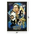 thumbnail image 3 of Star Wars: Episode IV - A New Hope - 40Th Anniversary Edition - Framed Movie Poster (The Heroes - Golden Border) (Size: 25" X 37") (Brushed Champagne Aluminum Frame), 3 of 6