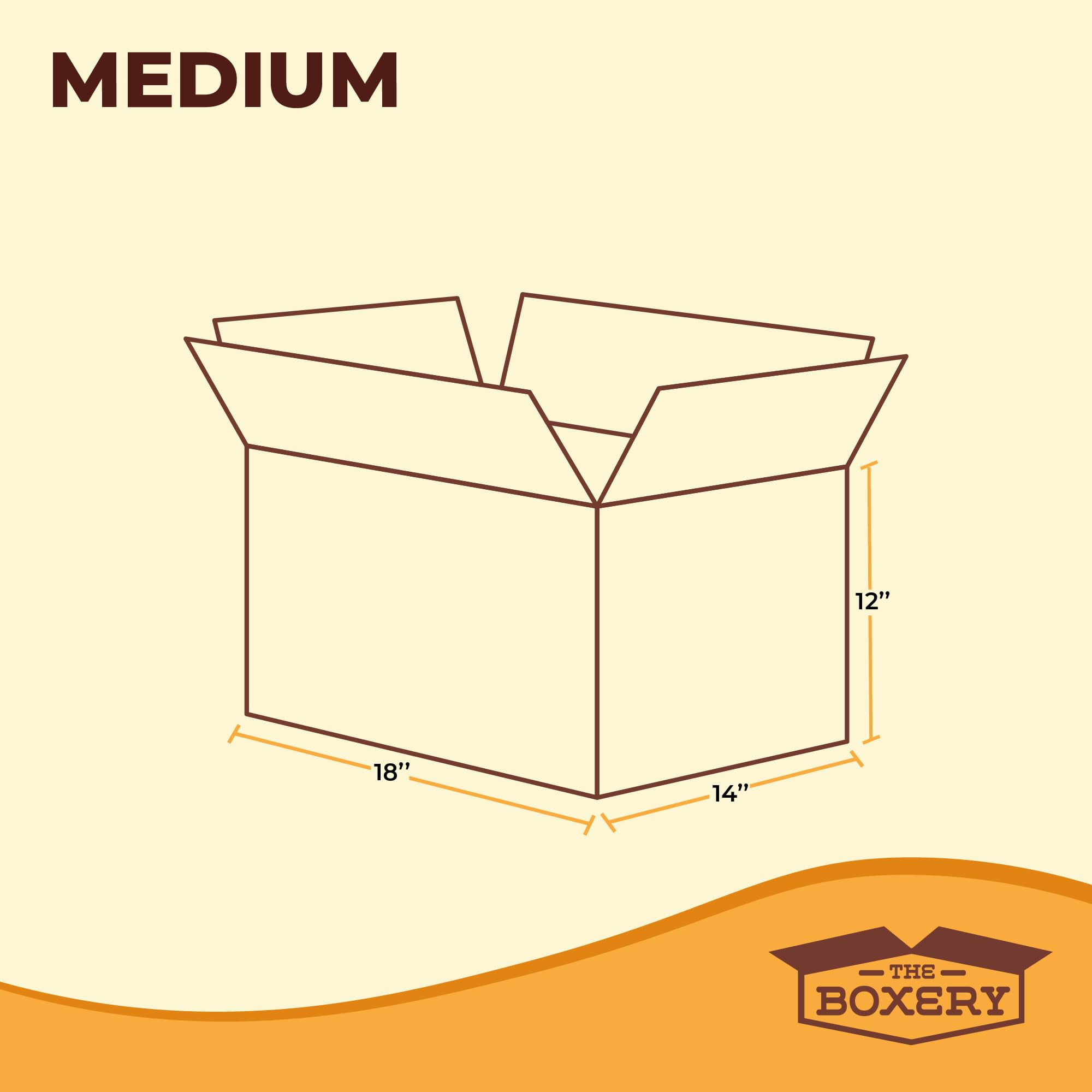 The Boxery Moving Boxes 10-Pack Medium | 18x14x12 inch Brown/Kraft Corrugated Cardboard Packing, Moving & Storage for Business/Home – Durable - Eco-Friendly, Recyclable - Made in the USA