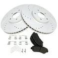 thumbnail image 2 of TRQ Front Brake Pad and Rotor Set Semi Metallic Coated Rotors Fits 2009-2014 2016-2021 Nissan Maxima, 2 of 5