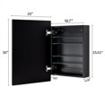 thumbnail image 4 of 20'' x 30'' Black Recessed and Surface Mount Bathroom Medicine Cabinet with Mirror Matt Black Square Cornered Metal Framed Rounded Rectangle Medicine Cabinet Mirror, 4 of 10