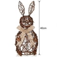 thumbnail image 2 of Easter Decorations Wicker Bunny Decor Large Rattan Bunny with Linen Bow Woven Outdoor Wicker Topiary Rabbit Decoration for Porch Table Spring Home Farmhouse Kitchen Easter Decor, 2 of 9