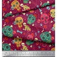 thumbnail image 3 of Soimoi Velvet Fabric Dot,Bone & Skull Print Fabric by Yard 58 Inch Wide, 3 of 3