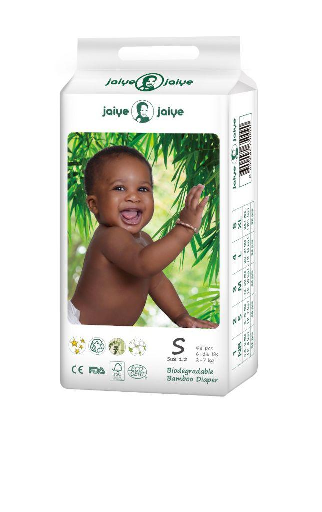 Jaiye - Ultra Premium Bamboo Baby Diapers Disposable - Biodegradable Baby Diapers β Small Size 1 & 2, 50 Count