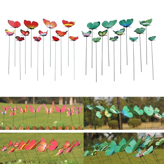 24 Piezas Adornos de Mariposas para Jardín CUTICAT Decoración de arte de patio al aire libre