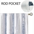 thumbnail image 6 of 2 Pcs Stripe Blue Kitchen Curtain Bathroom Window Curtain Treatment Drapes Small Bedroom Short French Door Curtains with Rod Pocket for Living Dining Room Decor, 28x40 Inch, 6 of 9