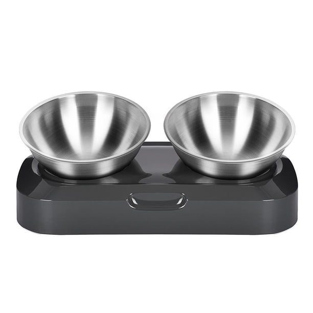 Cuencos Elevados Para Perros Y Gatos Con 2 Cuencos De Acero Inoxidable, Cuencos De Agua Para Comida De Gato Elevados Inclinados Ajustables De 15 °, Cuencos Antideslizantes Para Alimentación De Serendint PT002175-00