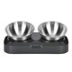 thumbnail image 1 of Cuencos Elevados Para Perros Y Gatos Con 2 Cuencos De Acero Inoxidable, Cuencos De Agua Para Comida De Gato Elevados Inclinados Ajustables De 15 °, Cuencos Antideslizantes Para Alimentación De Serendint PT002175-00, 1 of 6