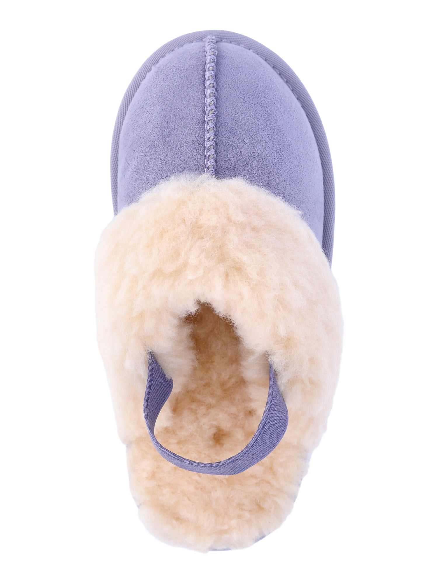 Pawz Girls Faux Shearling Slippers with Slingback Strap