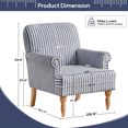 thumbnail image 3 of HUIMO Dark Blue Stripe Mid-Century Modern Armchair, 3 of 11