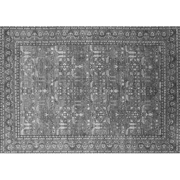 Ahgly Company Indoor Rectangle Oriental Gray Industrial Area Rugs, 2' x 4'