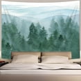 thumbnail image 2 of Forest Tapestry Green Tree Misty Mountain Tapestries Nature Scenery Wall Tapestry For Living Room Bedroom, 60X40IN, 2 of 5