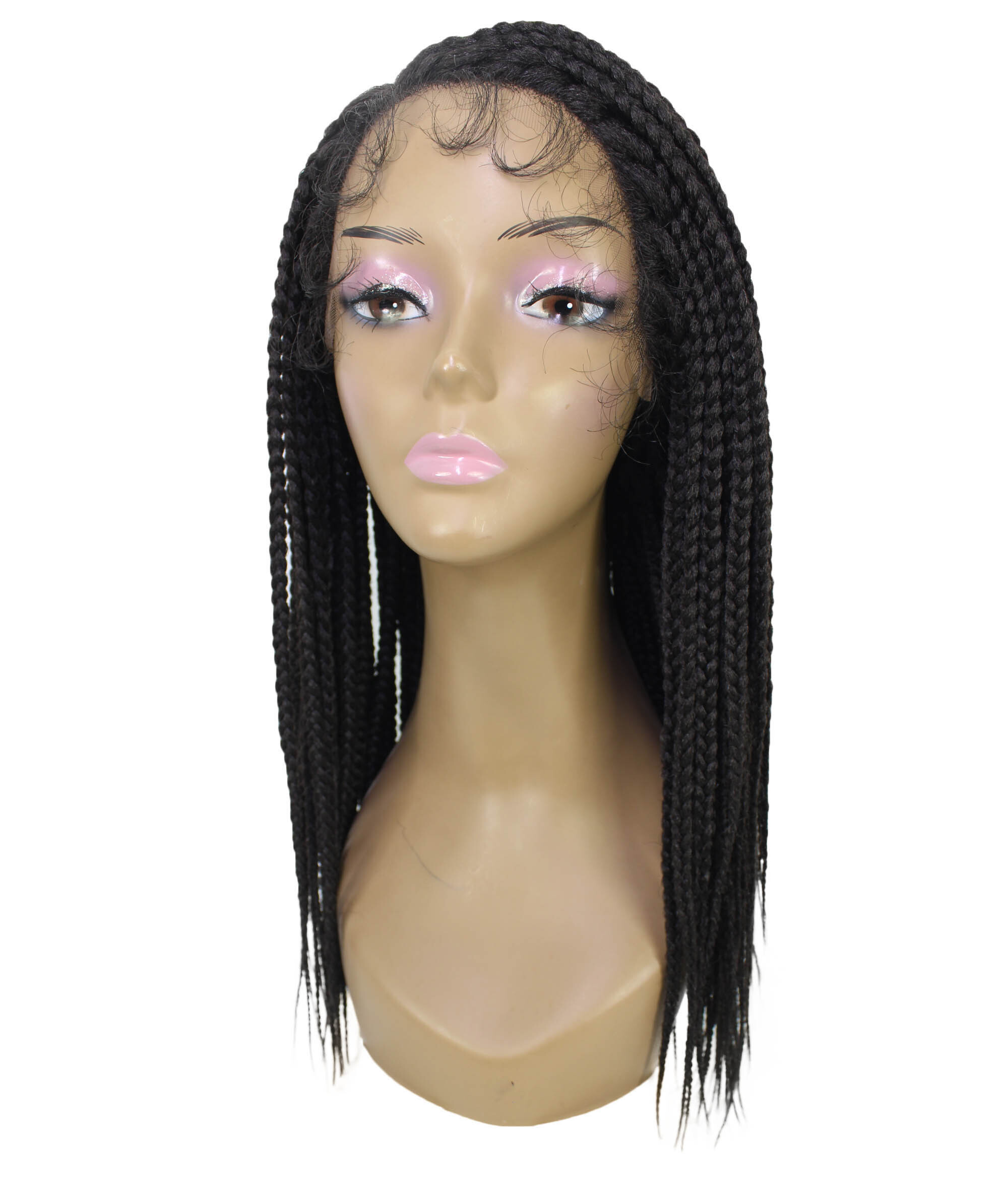 LUXLUXE Samone Curly Braided 21 in Long Braided Wig, Beauty Heat Resistant Fiber, Dark Brown