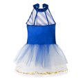 thumbnail image 4 of DPOIS Kids Girls Xmas Sleeveless Striped Ballet Tutu Dress Dancewear Christmas Party Candy Cane Costume Blue 10, 4 of 5