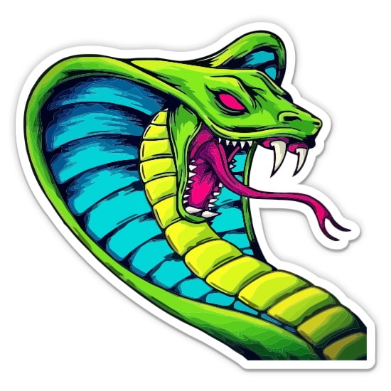 Cobra - 3" Vinyl Sticker - For Car Laptop Water Bottle Phone - Waterproof Decal
