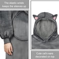 thumbnail image 3 of Cat Oversized Sherpa Hoodie Blanket Sweatshirt for Women, 3 of 7