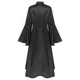 thumbnail image 2 of Yartina Elegant Choir Robe for Women Buttons Down Dress Flared Sleeves Minister Clergy Robes Black S, 2 of 5
