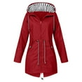 thumbnail image 1 of Kcodviy Manteau de Pluie pour Femmes avec Imperméable pour Femmes avec Capuche Léger à Manches Longues Manteau de Randonnée Coupe-Vent Léger à Fermeture Éclair Imperméable à Cordon pour Femmes Imperméable avec Poches, 1 of 6