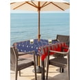 thumbnail image 3 of Outdoor Tablecloth with Umbrella Hole for Patio/Picnic/Party/Camping, Independence Day Waterproof Table Cloth Square Cover Washable, 4th of July Star Blue Red Striped (60"x 60"), 3 of 8