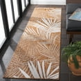 thumbnail image 3 of SAFAVIEH Beach House Declan Botanical Indoor/Outdoor Runner Rug, Brown/Ivory, 2'2" x 6', 3 of 16