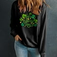 thumbnail image 3 of Charella Sweatshirts for Women St Patricks Day Decorations Long Sleeve Crewneck Tops 2024 Trendy T-shirt,Black,XS, 3 of 5