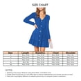 thumbnail image 4 of Vestido azul transpirable de escote en V, de color puro, mangas largas, resistente a las arrugas, perfecto para ir de compras y para uso diario, talla S, 4 of 4
