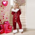 thumbnail image 4 of WOYY Big Girls Valentine's Day Pajamas Silk Satin Long Sleeve Top Pants Pjs, Sizes 8-9, 4 of 5