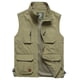 thumbnail image 1 of Ceisia Men's Relaxed Fit Stand Collar Multi-Pocket Utility Vest Outdoor Fishing Travel Gilet Khaki XXL Gifts, 1 of 4