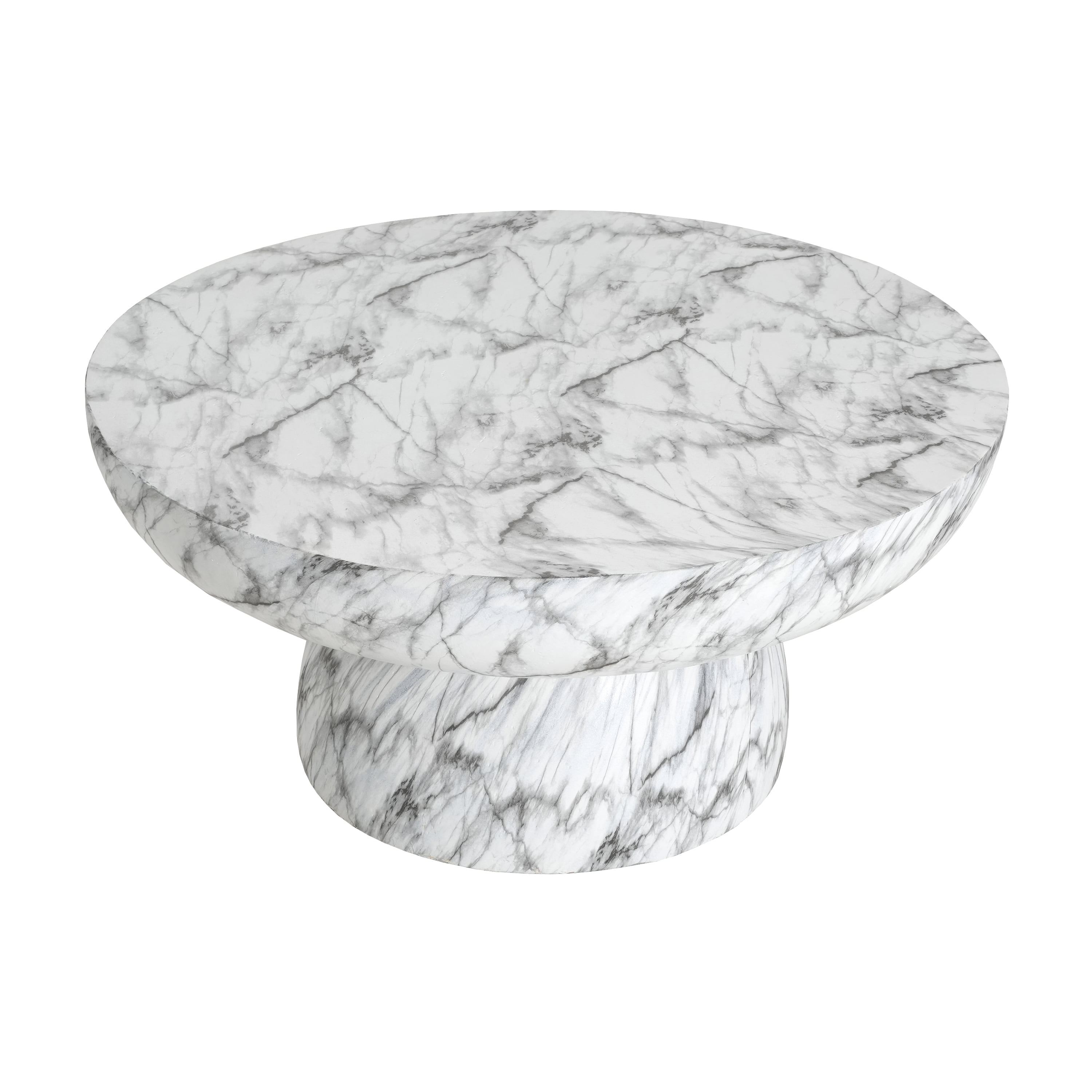 Coffee Table, Faux Marble Table for Both Indoor and Outdoor Use, Marble Finish