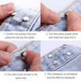 thumbnail image 4 of Prendedores de botón de jeans Hebilla de cintura de ajuste sin clavos para piezas de pantalones (Oro) Wdftyju Libre de BPA, 4 of 4