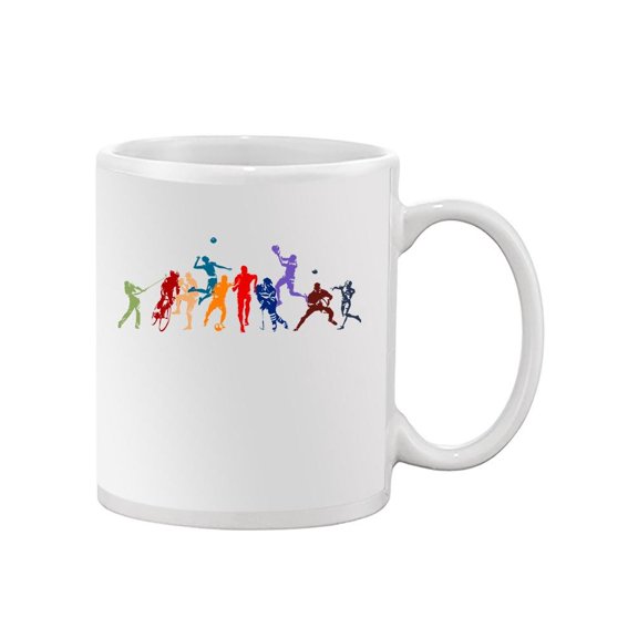 Colorful Athletes Silhouettes Mug Unisex's -Image by Shutterstock