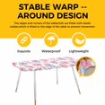 thumbnail image 4 of Pink Watercolor Floral Table Cloths for 8 Foot Rectangle Tables, Spring Flower Abstract Art Patio Waterproof Elastic Fitted Tablecloths, Washable Rectangular Table Cover for Camping, 4 of 8