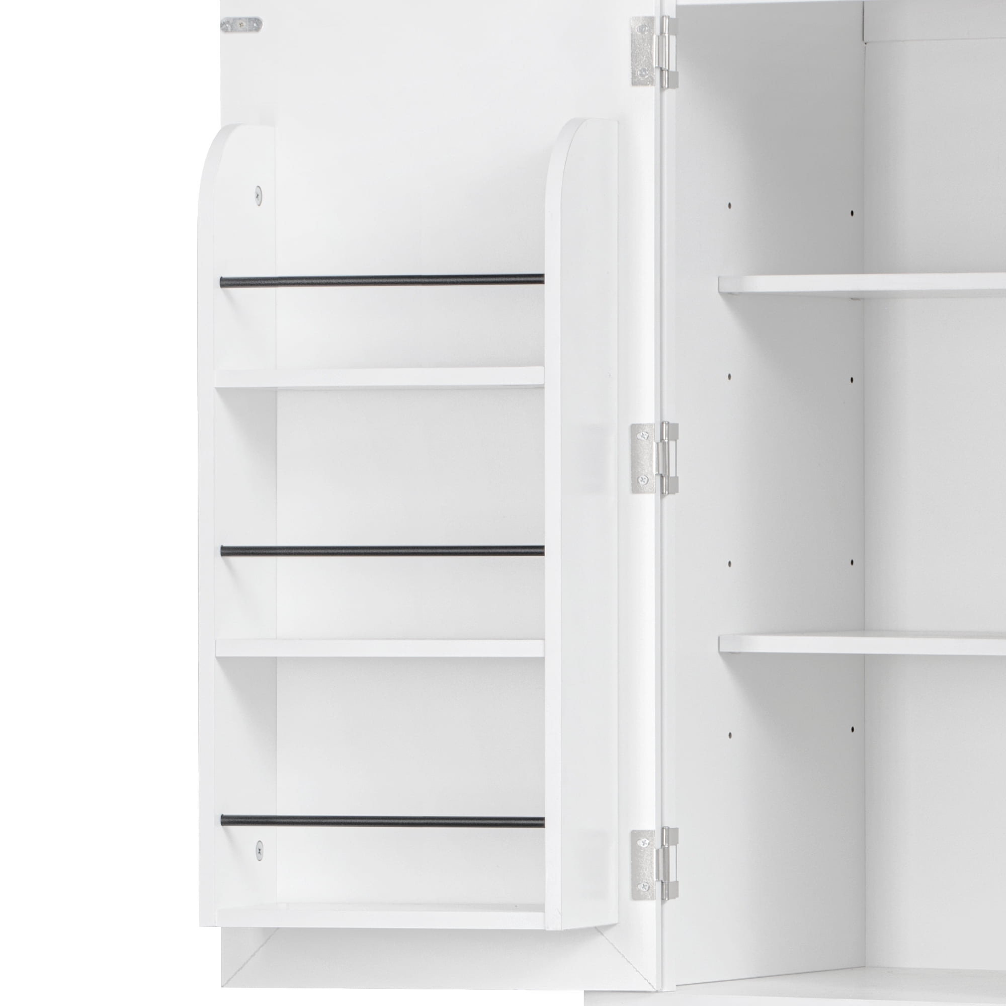 71" Tall Kitchen Pantry Cabinet with 3 Pull Out Cabinet Organizers, Farmhouse Embossed Texture Storage Cabinet with 6 Door Shelves, 2 Drawers, Freestanding Cupboard for Kitchen, Dining Room, White