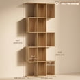 thumbnail image 3 of HOMCOM 5-Tier Bookshelf, S Shaped Geometric Bookcase, Oak, 3 of 10