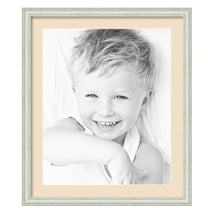 ArtToFrames 22x26" Matted Picture Frame with 18x22" Single Mat Photo Opening Framed in 1.25" Off White Wash on Ash and 2" French Creme Mat (FWM-4098-22x26)