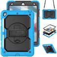 thumbnail image 1 of XYX For iPad 9th/8th/7th Generation 10.2 inch Case, 360 Rotating Shockproof Cover with Stand, Screen Protector, Shoulder Strap, Sky Blue, 1 of 7