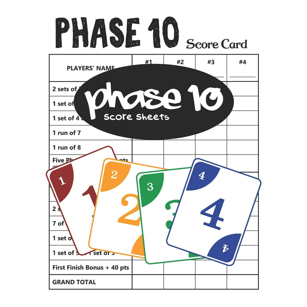 Phase 10 Score Sheets 100 Phase 10 Score Cards * 8.5 x 11 Inches