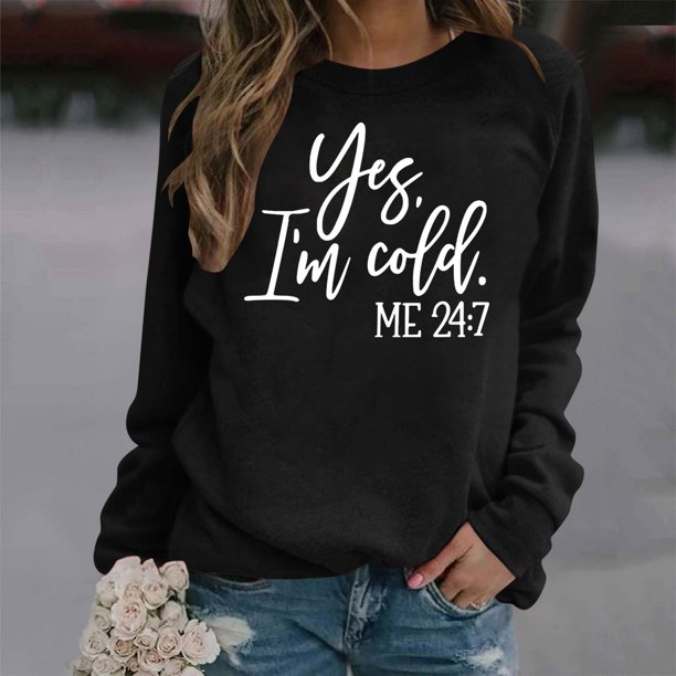 ICHUANYI Clearance Women's Printed T-shirt Long Sleeves Blouse Round Neck Casual Tops Sweatshirt(Black, XXL) ICHUANYI WER2023081200072