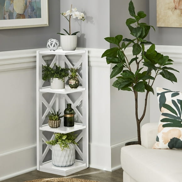 White Corner Shelves