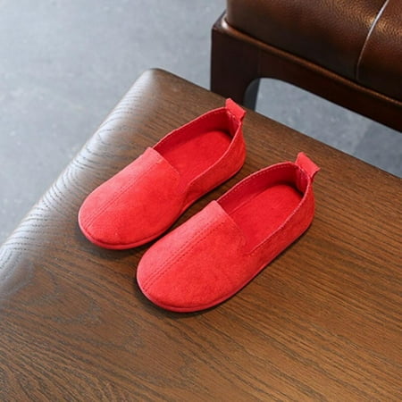 

Clearance Autumn Kids Flock PU Leather Casual Shoes Boys Loafers All Sizes Boys Girls Slip-on Soft Breathable Shoes